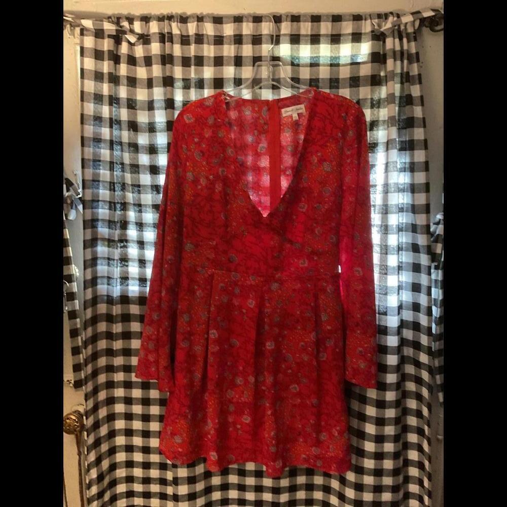Emerald Sundae Y2K Floral Red Mini Dress Size XXL